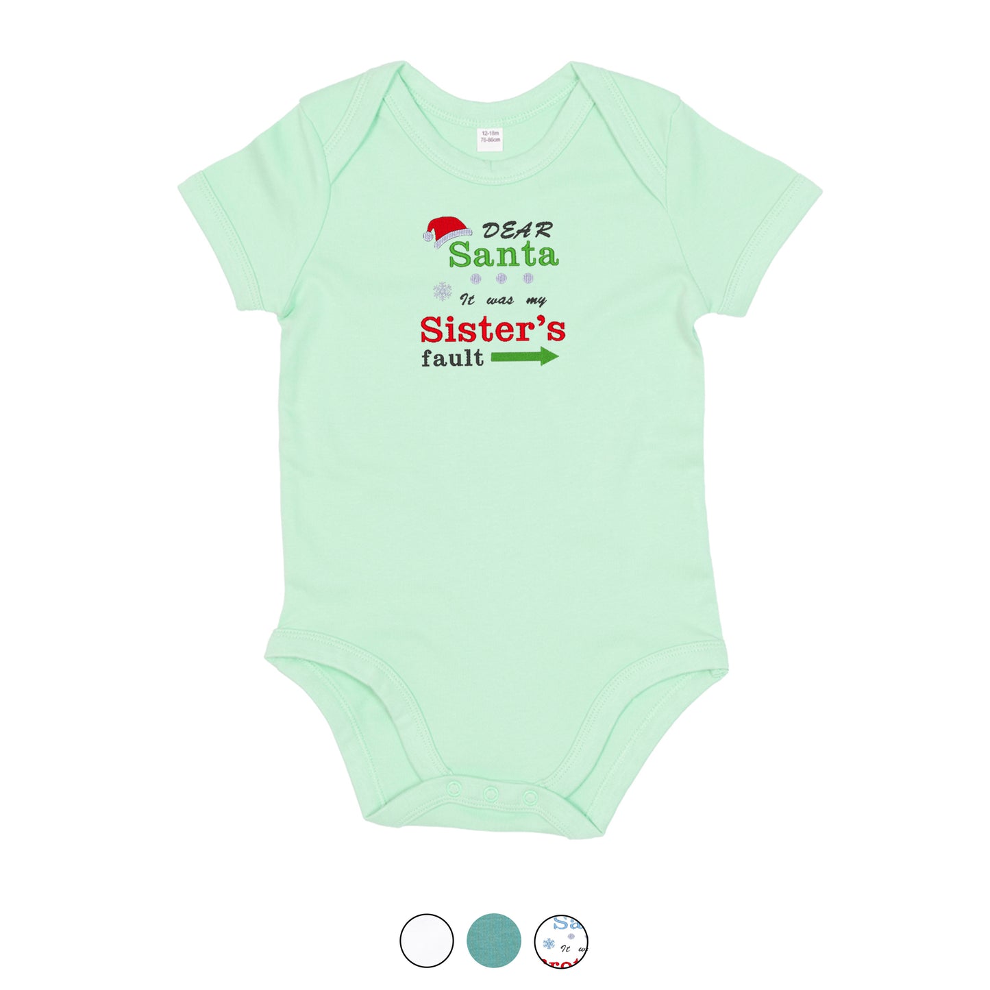 'Dear Santa it was my Brother's/Sister's fault' Baby Bodysuit
