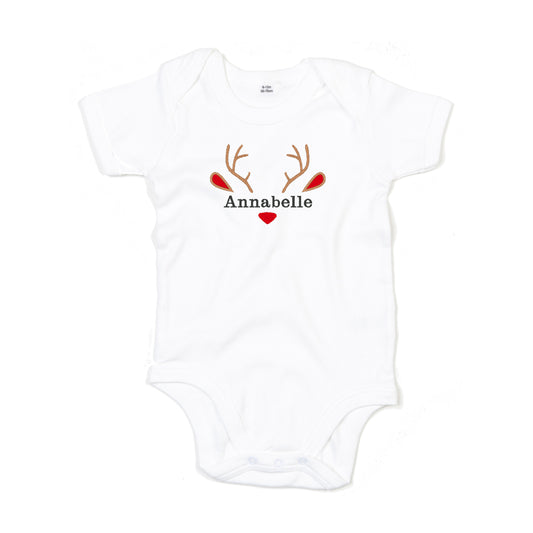 Personalised Reindeer Baby Bodysuit