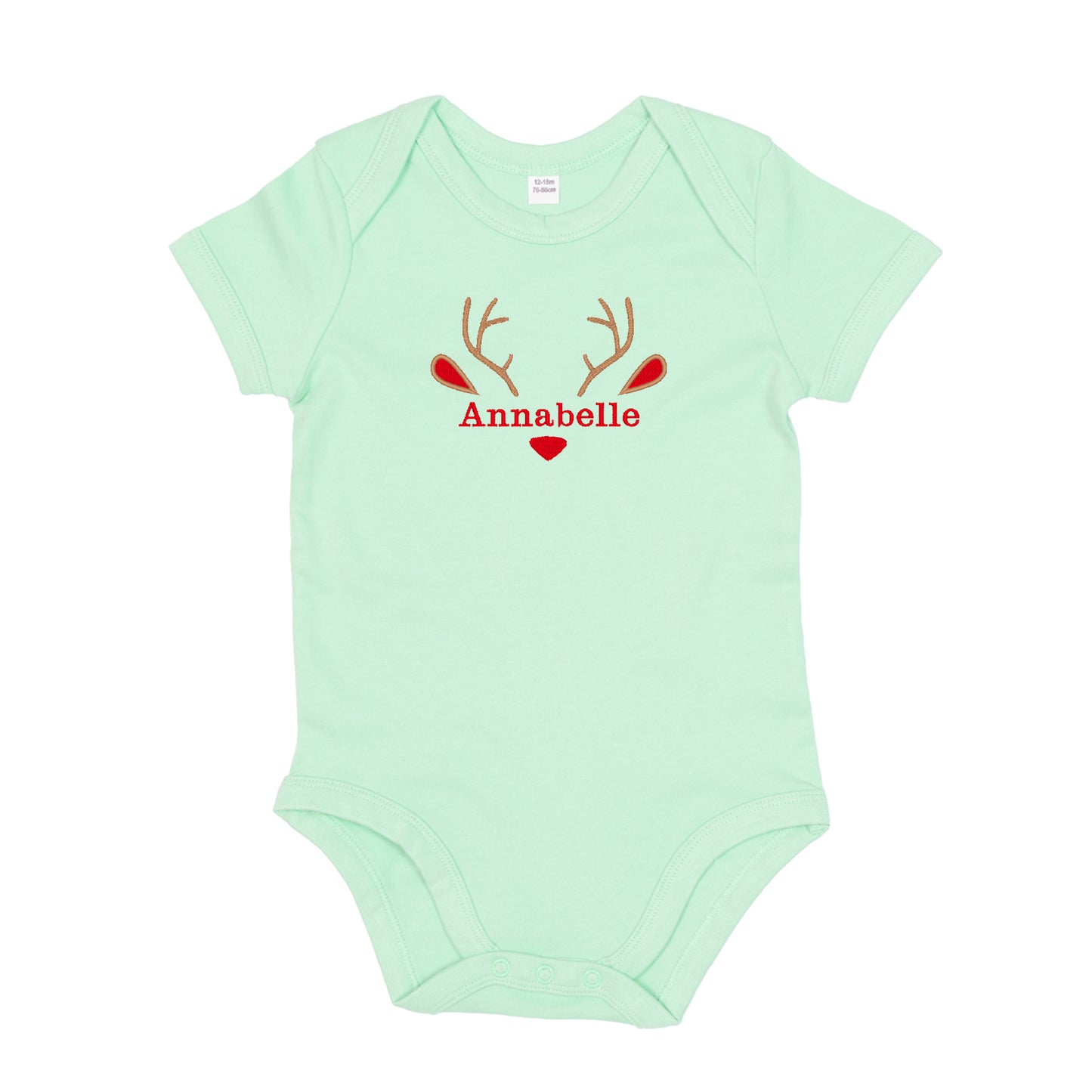 Personalised Reindeer Baby Bodysuit