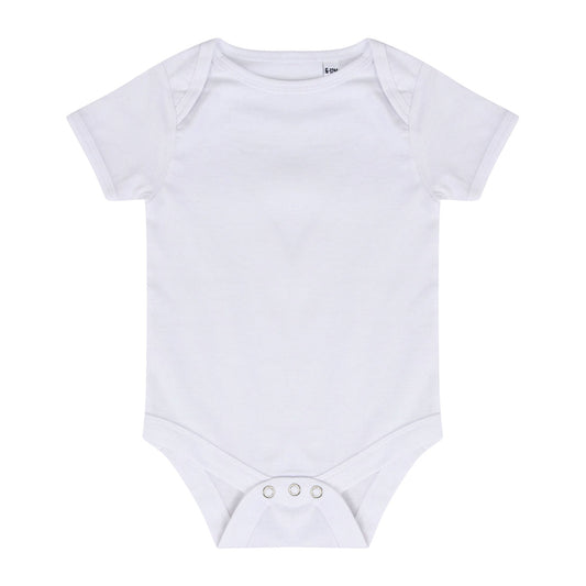 White baby bodysuit on a white background
