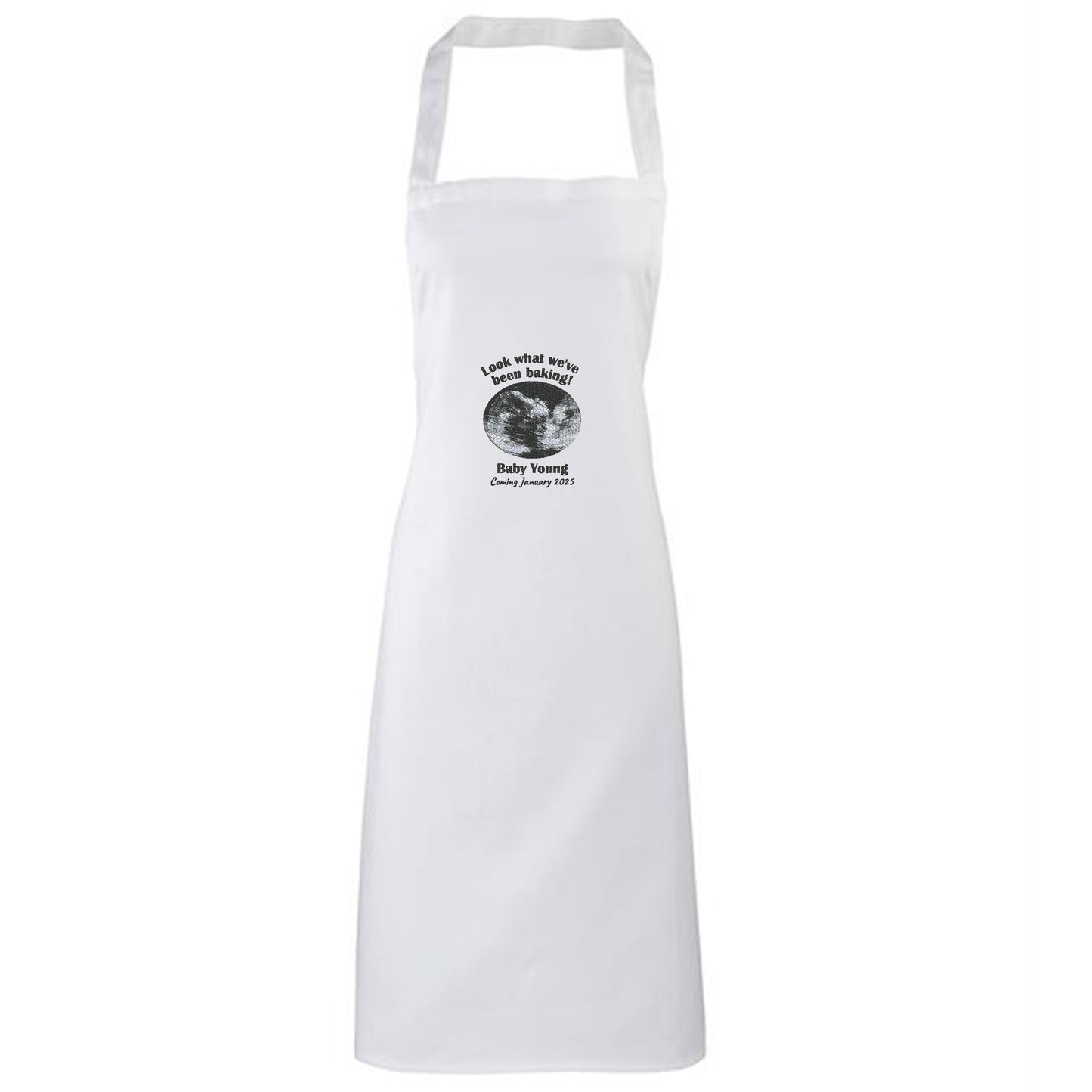 Look what we've been baking! Pregnancy Announcement Apron