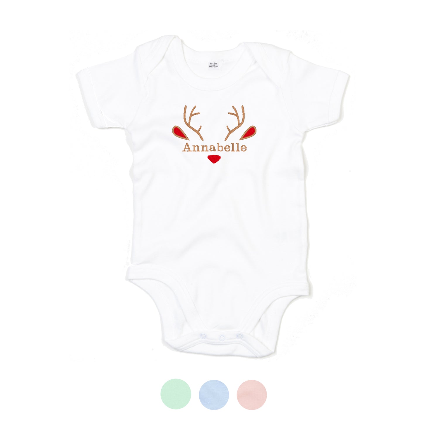 Personalised Reindeer Baby Bodysuit