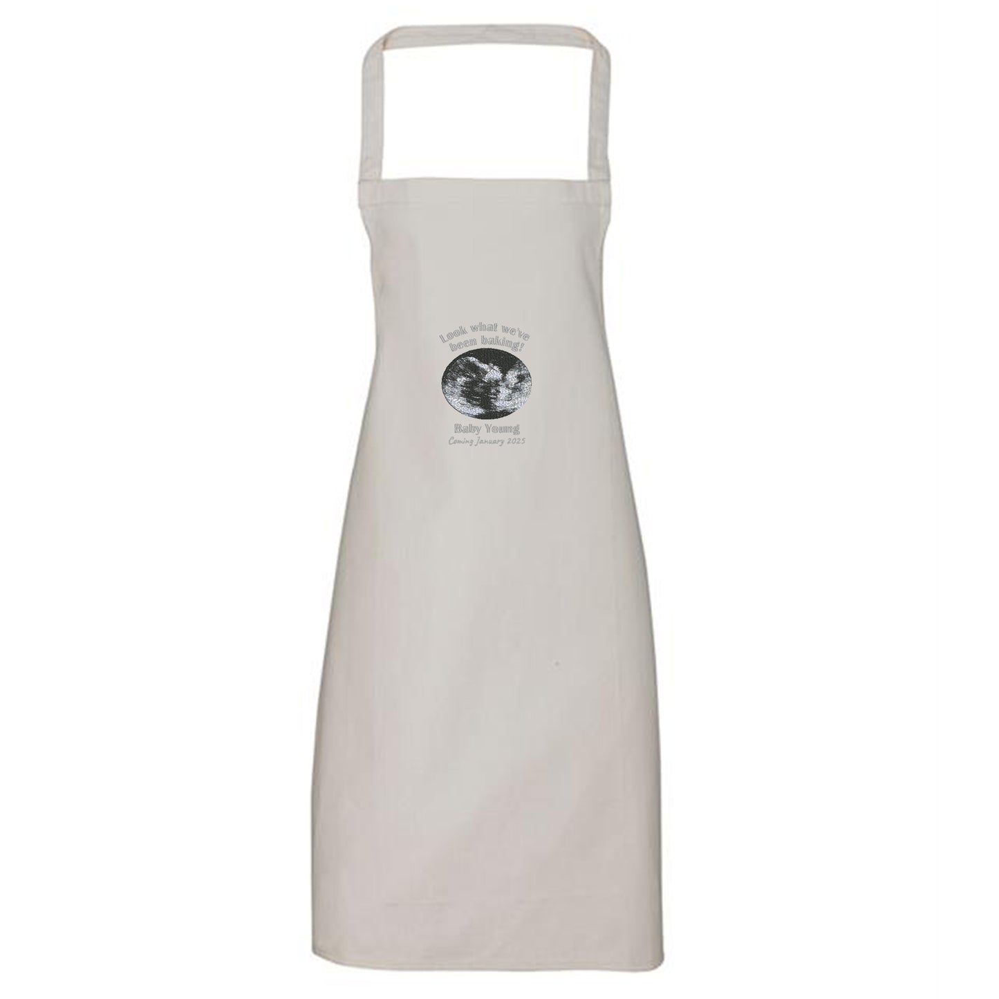 Look what we've been baking! Pregnancy Announcement Apron