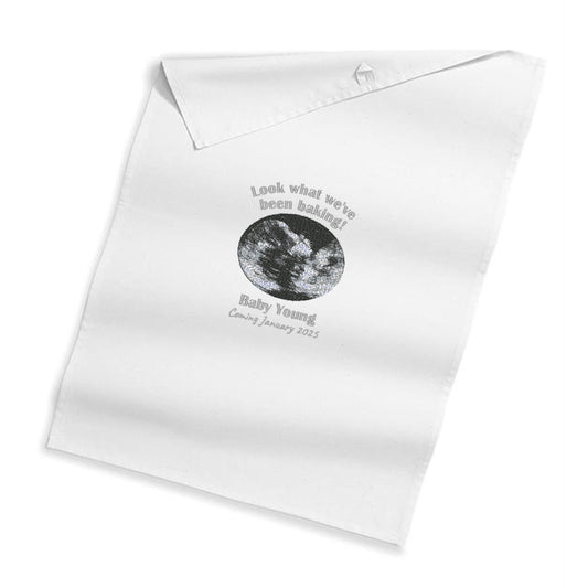 Look what we've been baking! Pregnancy Announcement Tea Towel