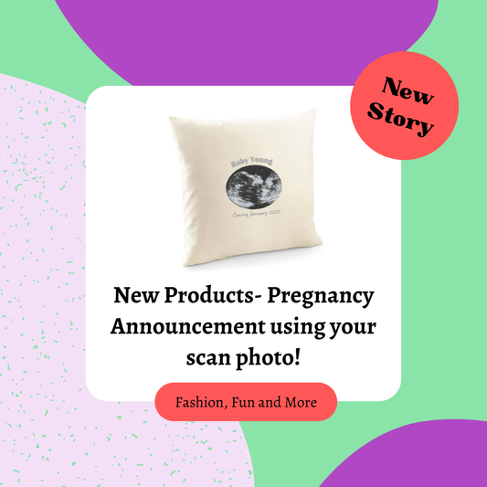 New Products- Pregnancy Announcement using your scan photo!