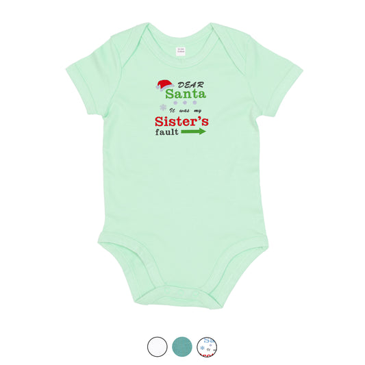 'Dear Santa it was my Brother's/Sister's fault' Baby Bodysuit