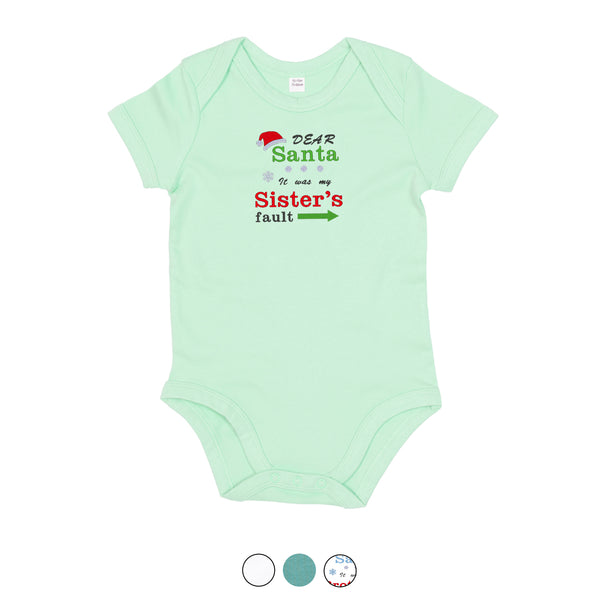 'Dear Santa it was my Brother's/Sister's fault' Baby Bodysuit