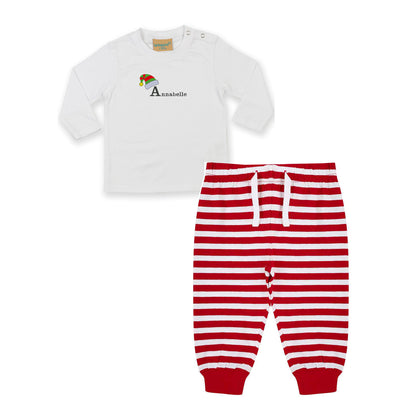 Personalised Christmas Elf Baby and Toddler Christmas Pyjamas