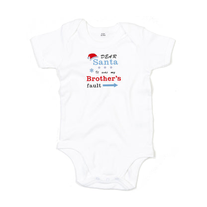 'Dear Santa it was my Brother's/Sister's fault' Baby Bodysuit