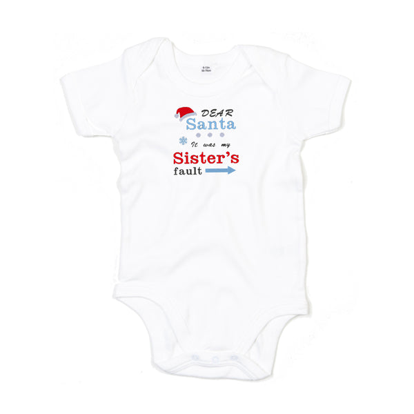 'Dear Santa it was my Brother's/Sister's fault' Baby Bodysuit