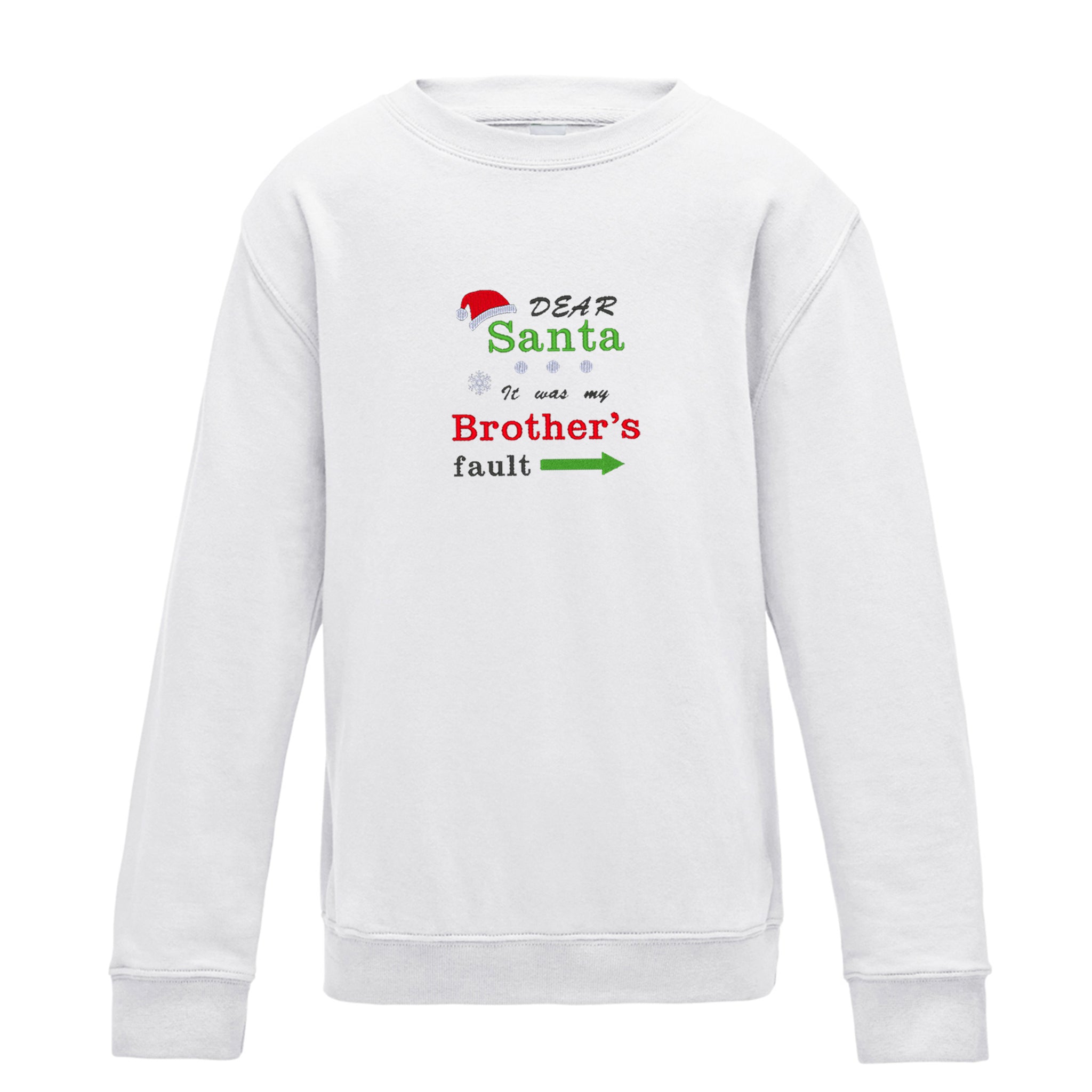 'Dear Santa it was my Brother's/Sister's fault' Kids Jumper