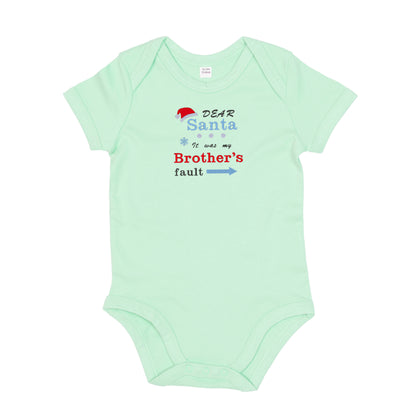 'Dear Santa it was my Brother's/Sister's fault' Baby Bodysuit