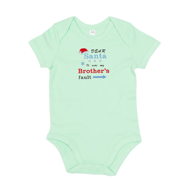 'Dear Santa it was my Brother's/Sister's fault' Baby Bodysuit