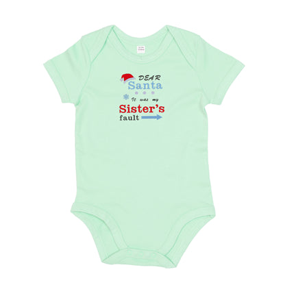 'Dear Santa it was my Brother's/Sister's fault' Baby Bodysuit