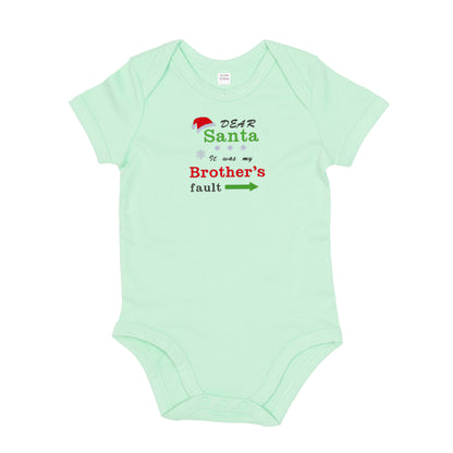 'Dear Santa it was my Brother's/Sister's fault' Baby Bodysuit
