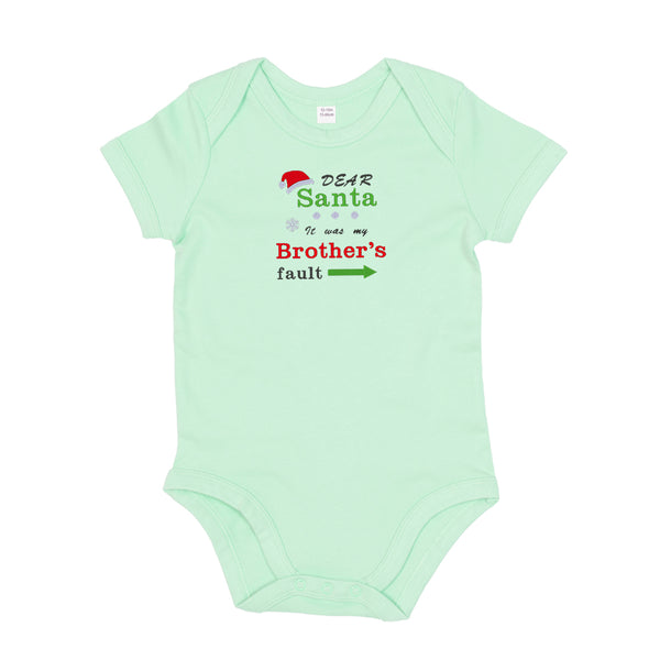 'Dear Santa it was my Brother's/Sister's fault' Baby Bodysuit
