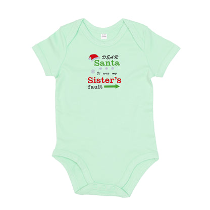'Dear Santa it was my Brother's/Sister's fault' Baby Bodysuit