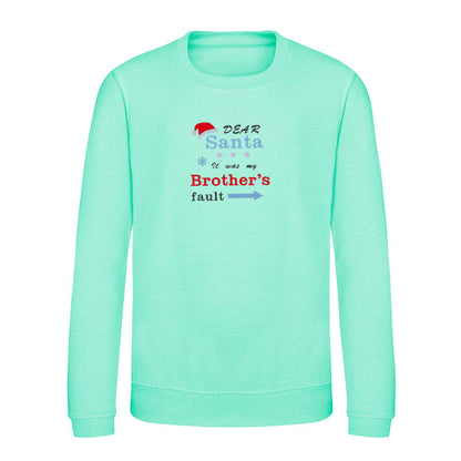 'Dear Santa it was my Brother's/Sister's fault' Kids Jumper