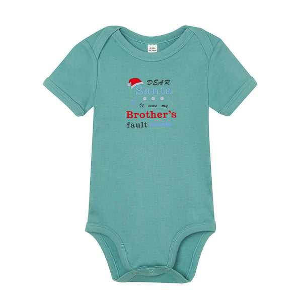 'Dear Santa it was my Brother's/Sister's fault' Baby Bodysuit