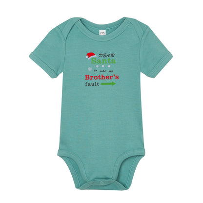 'Dear Santa it was my Brother's/Sister's fault' Baby Bodysuit