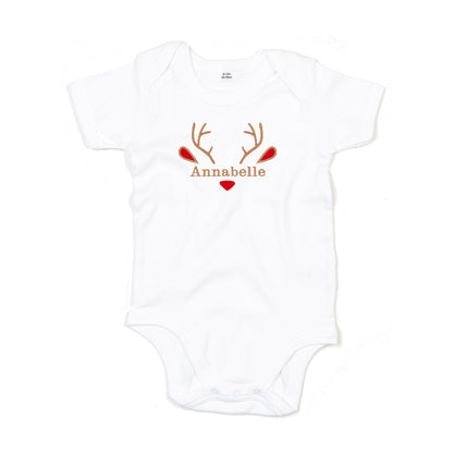 Personalised Reindeer Baby Bodysuit