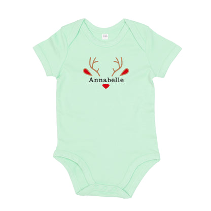 Personalised Reindeer Baby Bodysuit