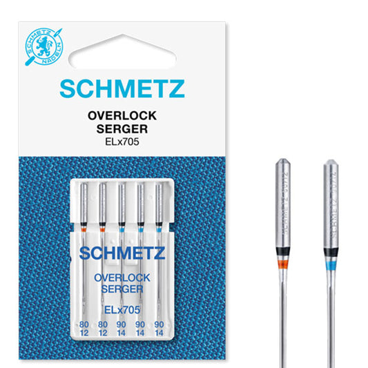 Schmetz Overlock Assorted Needles: 80(12)-90(14)