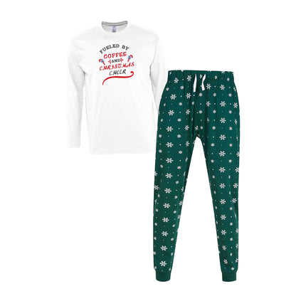 Christmas pajamas with snowflake trousers and embroidered top