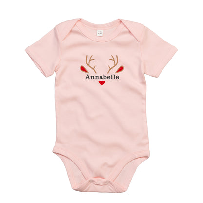 Personalised Reindeer Baby Bodysuit