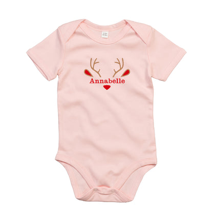 Personalised Reindeer Baby Bodysuit