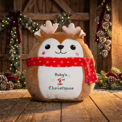 Christmas deer with personalised my 1st christmas embroidery