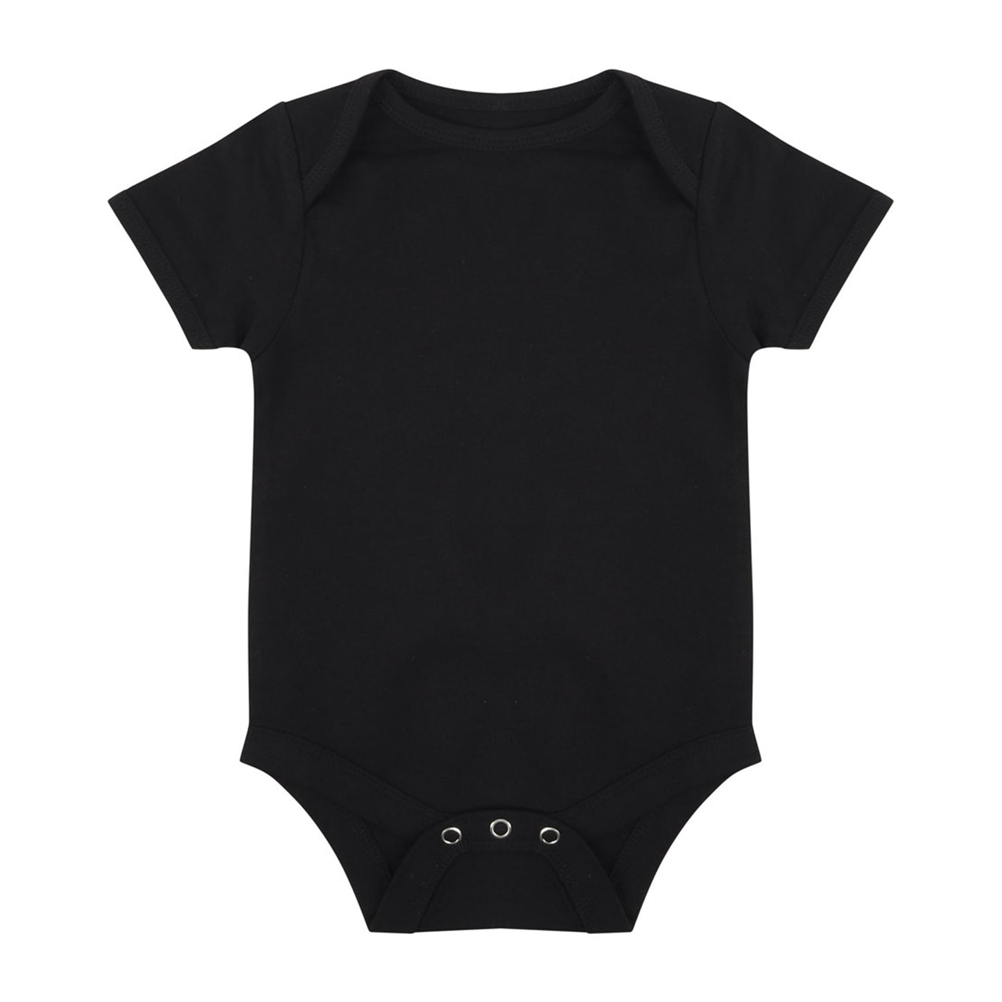 Black baby onesie on a white background
