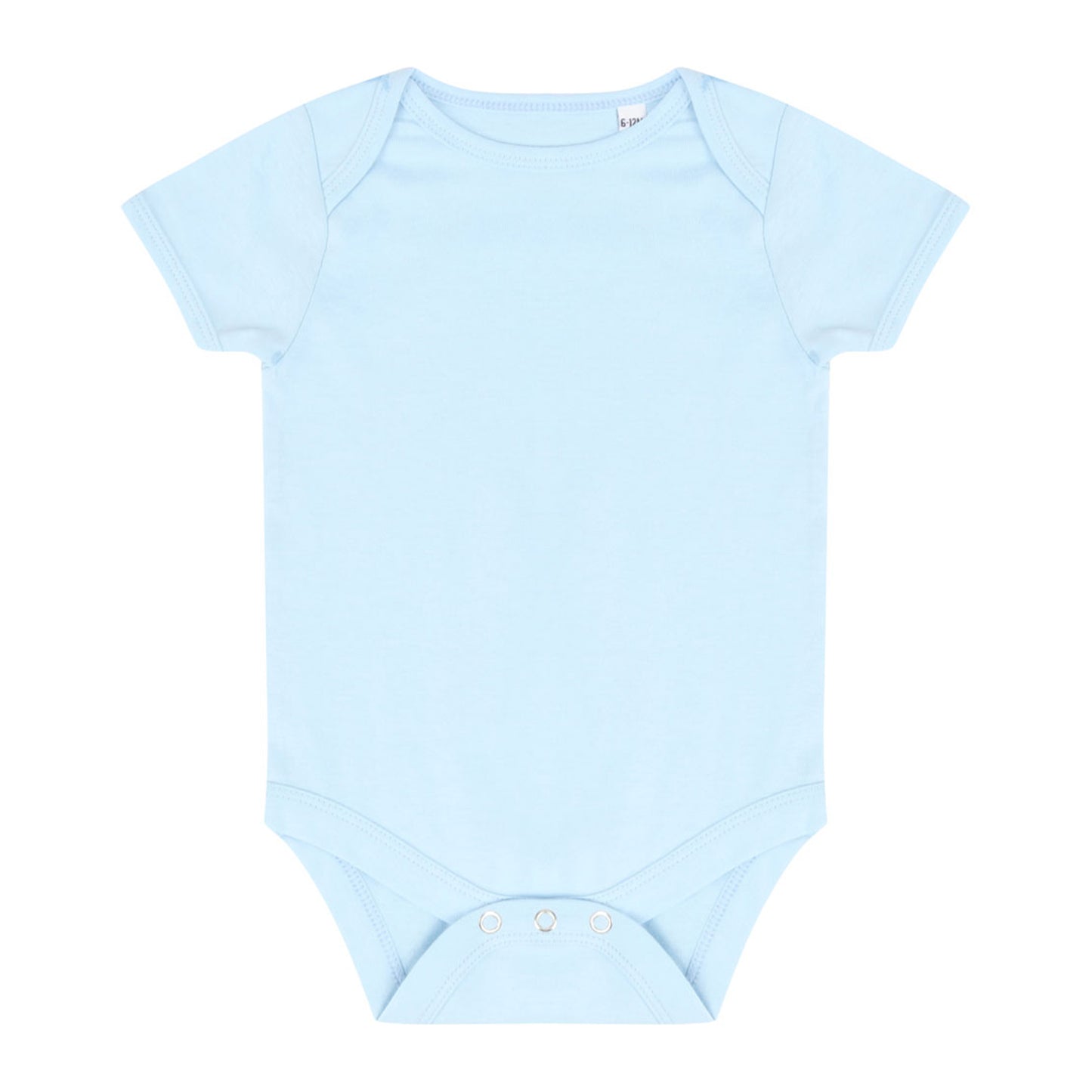 Light blue baby onesie on a white background