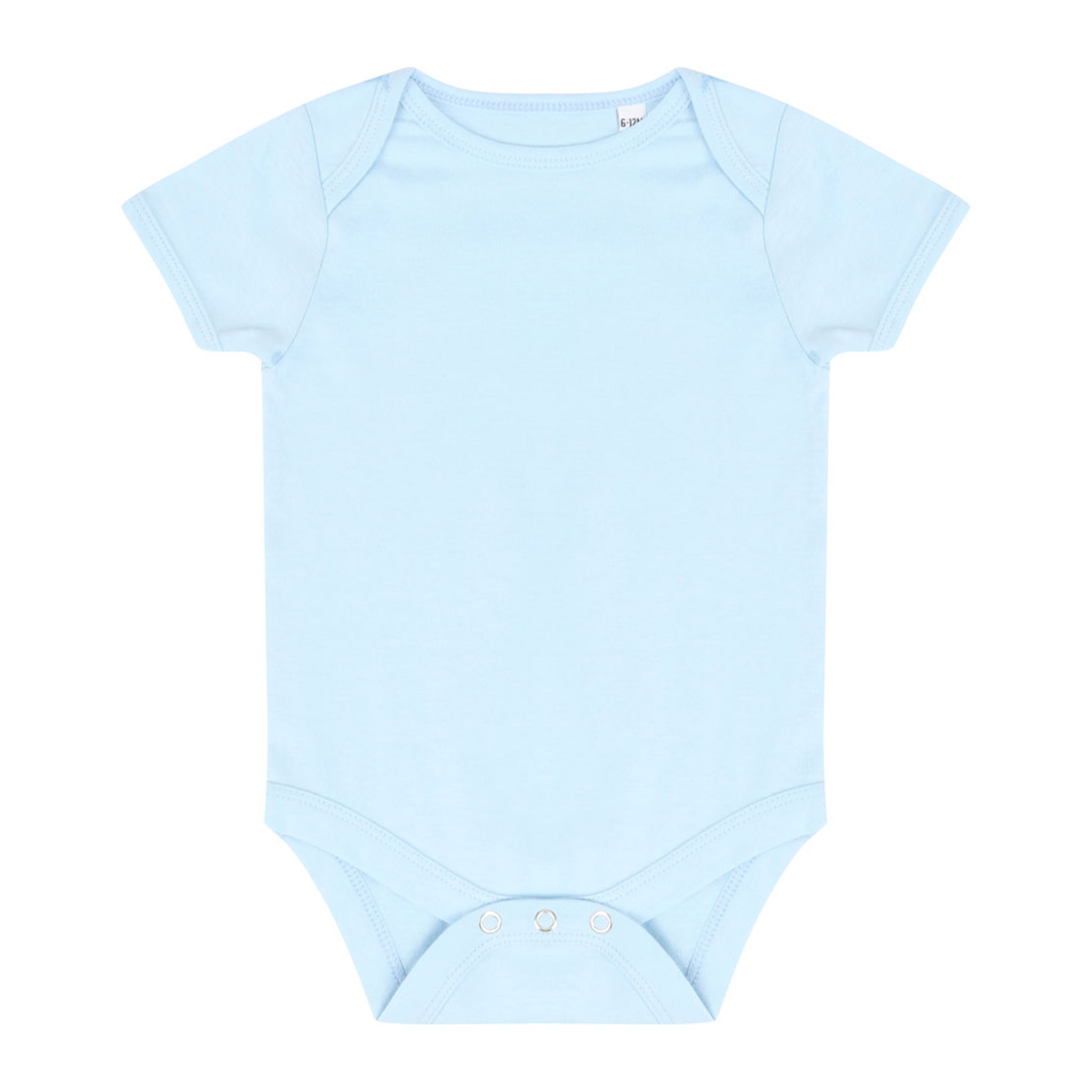 Light blue baby onesie on a white background