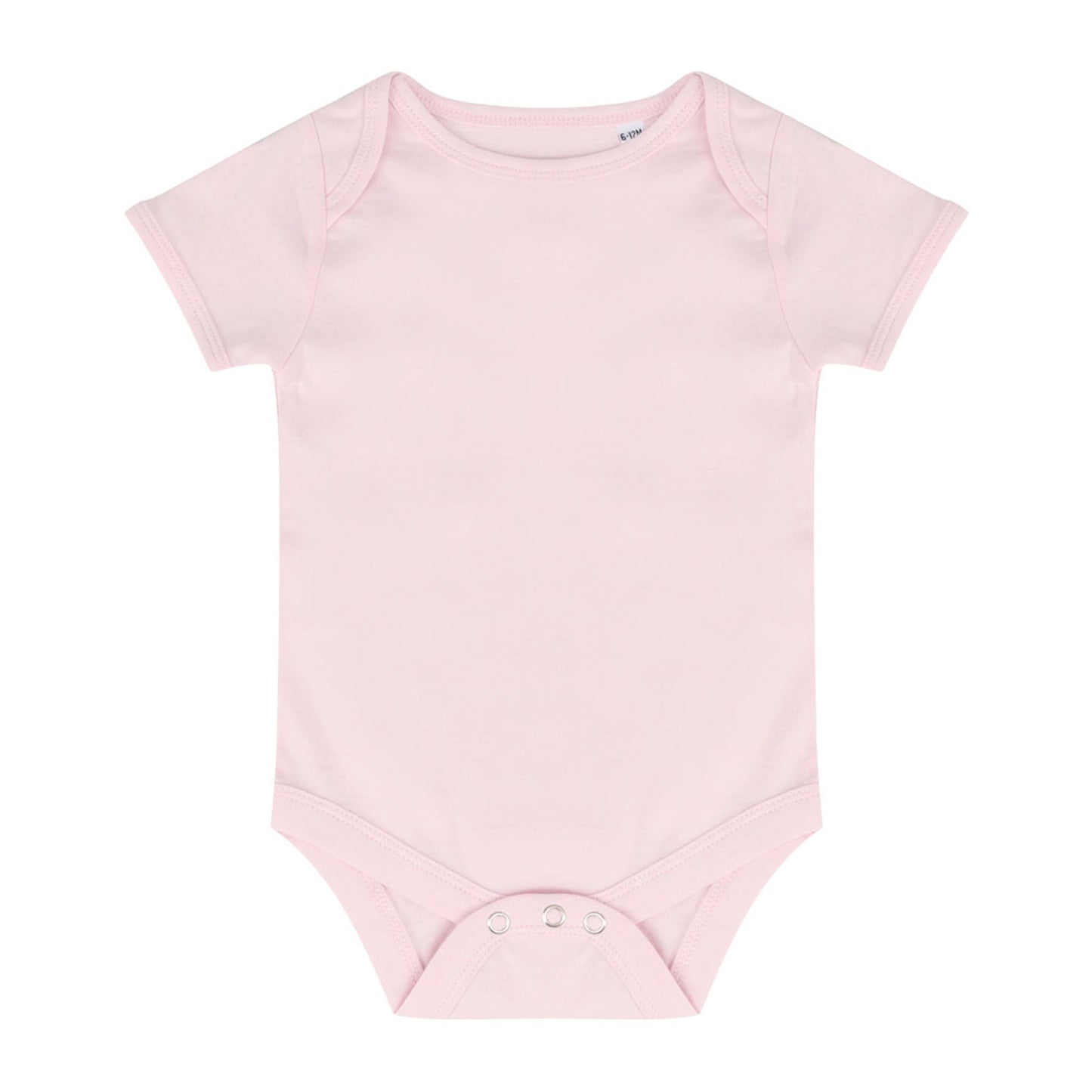 Pink baby onesie on a white background