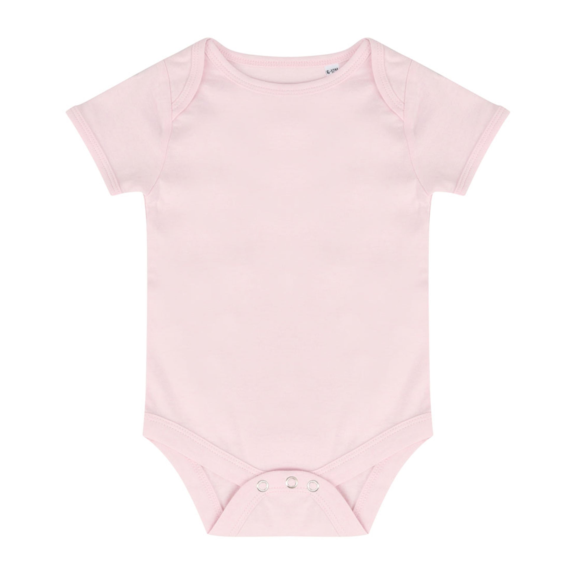 Pink baby onesie on a white background