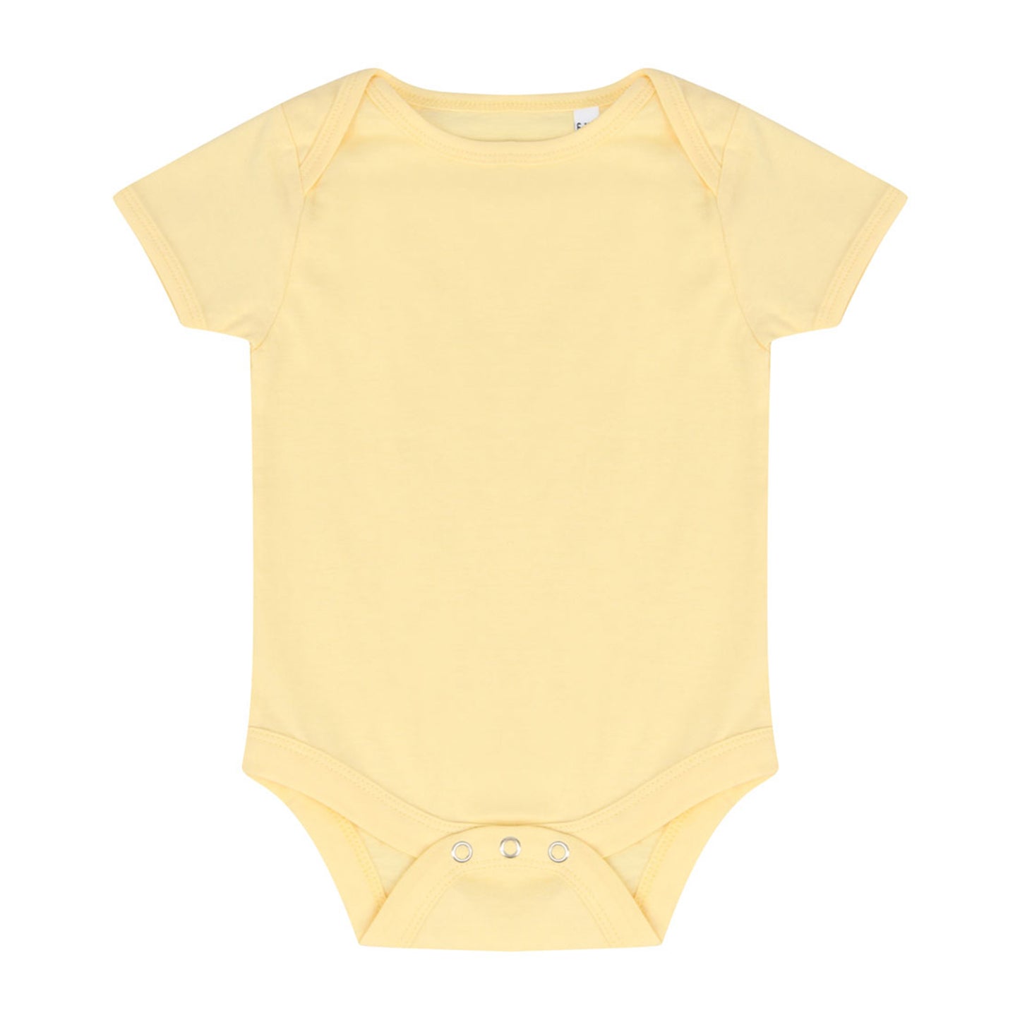 Yellow baby onesie on a white background