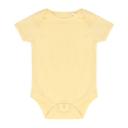 Yellow baby onesie on a white background