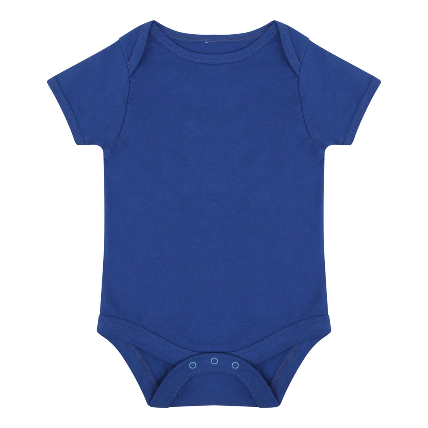 Blue baby onesie on a white background