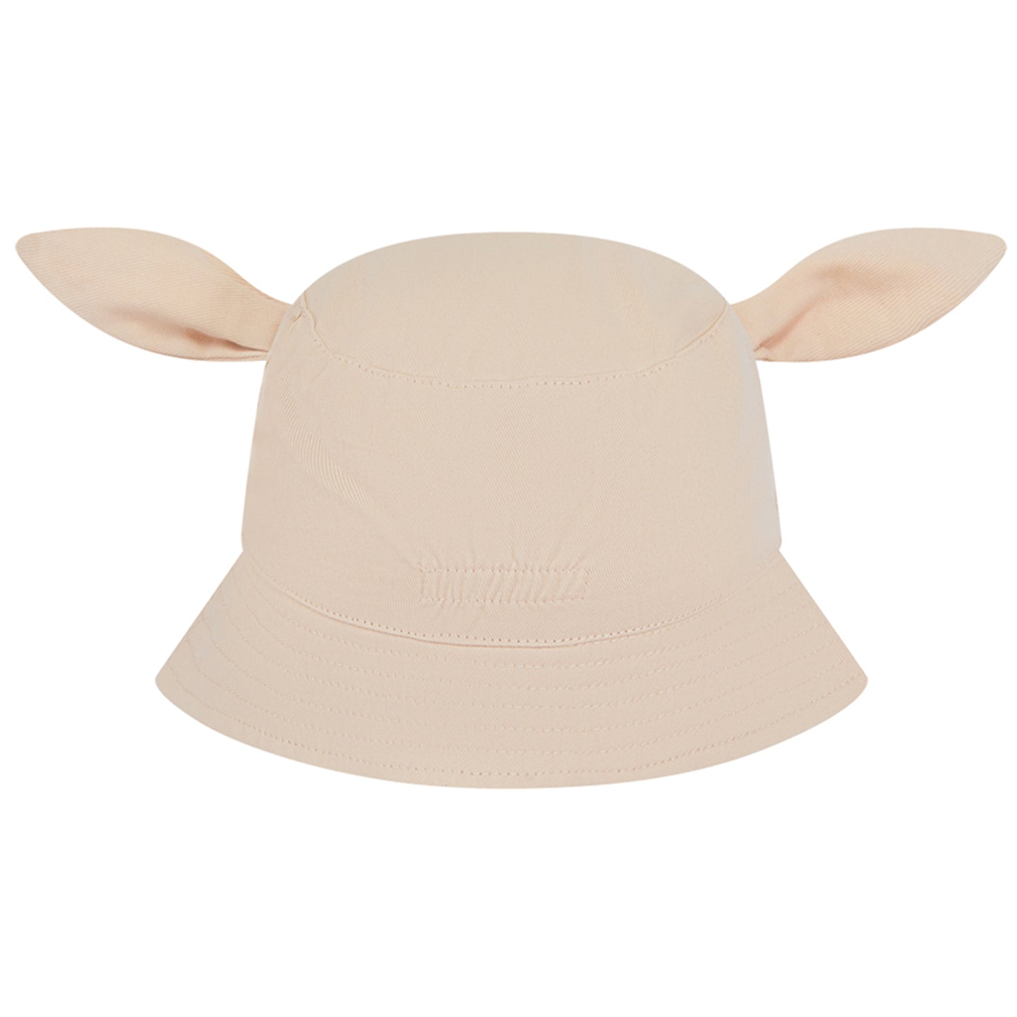 Beige bucket hat with animal ears on a white background