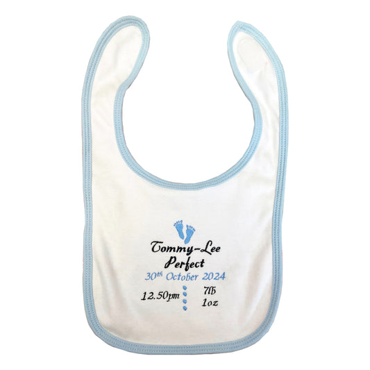 Birth Announcement baby Bibs