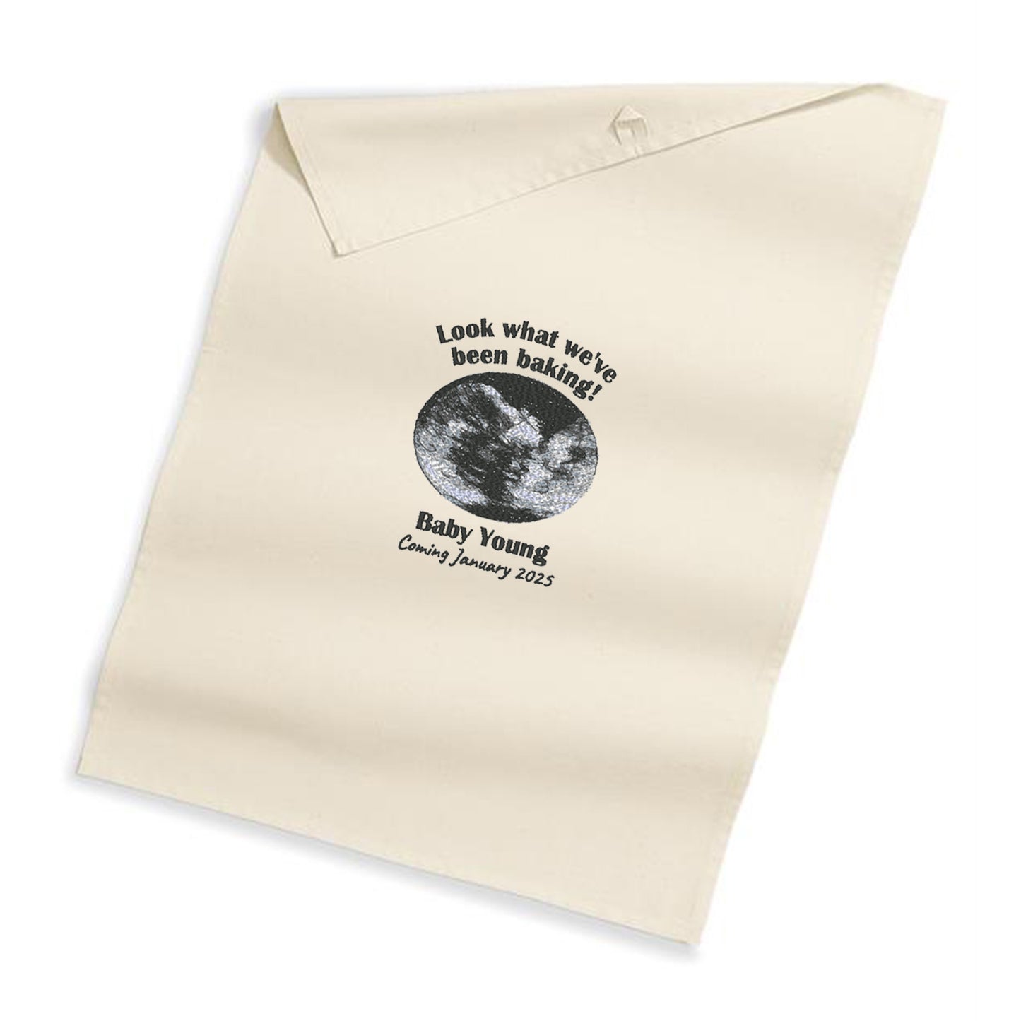 Look what we've been baking! Pregnancy Announcement Tea Towel