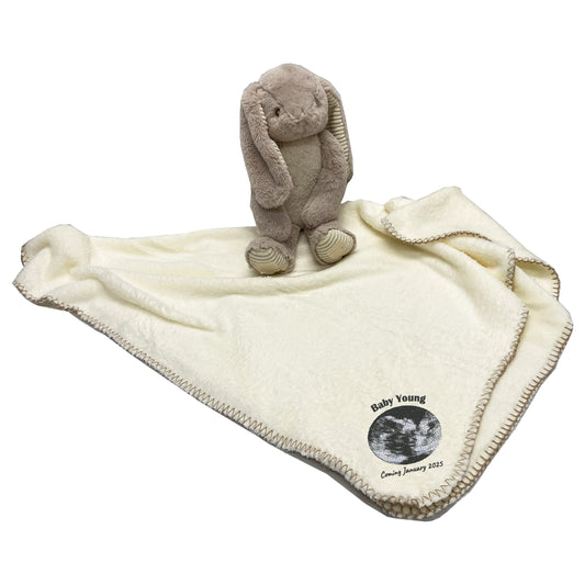 Pregnancy Announcement Bunny Blanket