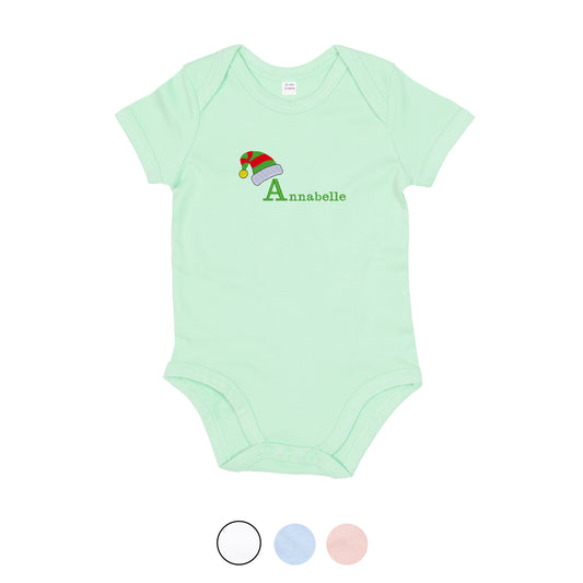 Personalised Christmas Elf Baby Bodysuit