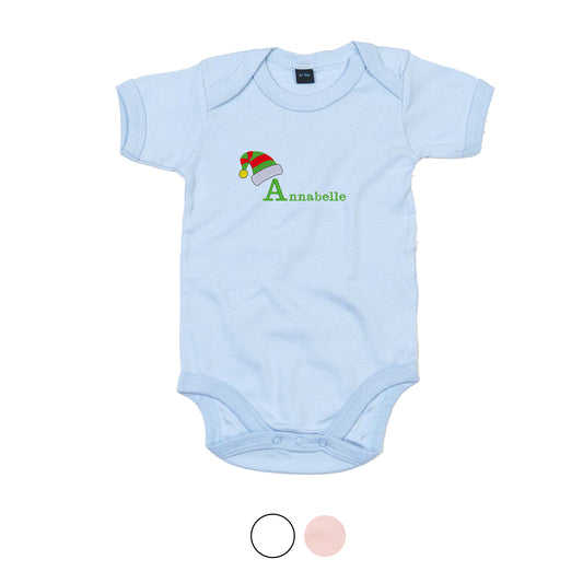 Personalised Christmas Elf Baby Bodysuit
