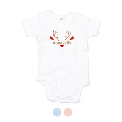Personalised Reindeer Baby Bodysuit