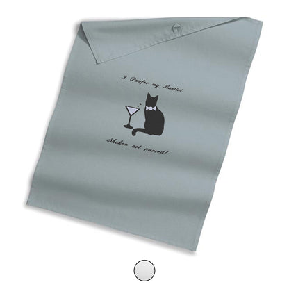'Martini shaken not Purred!' Tea towel