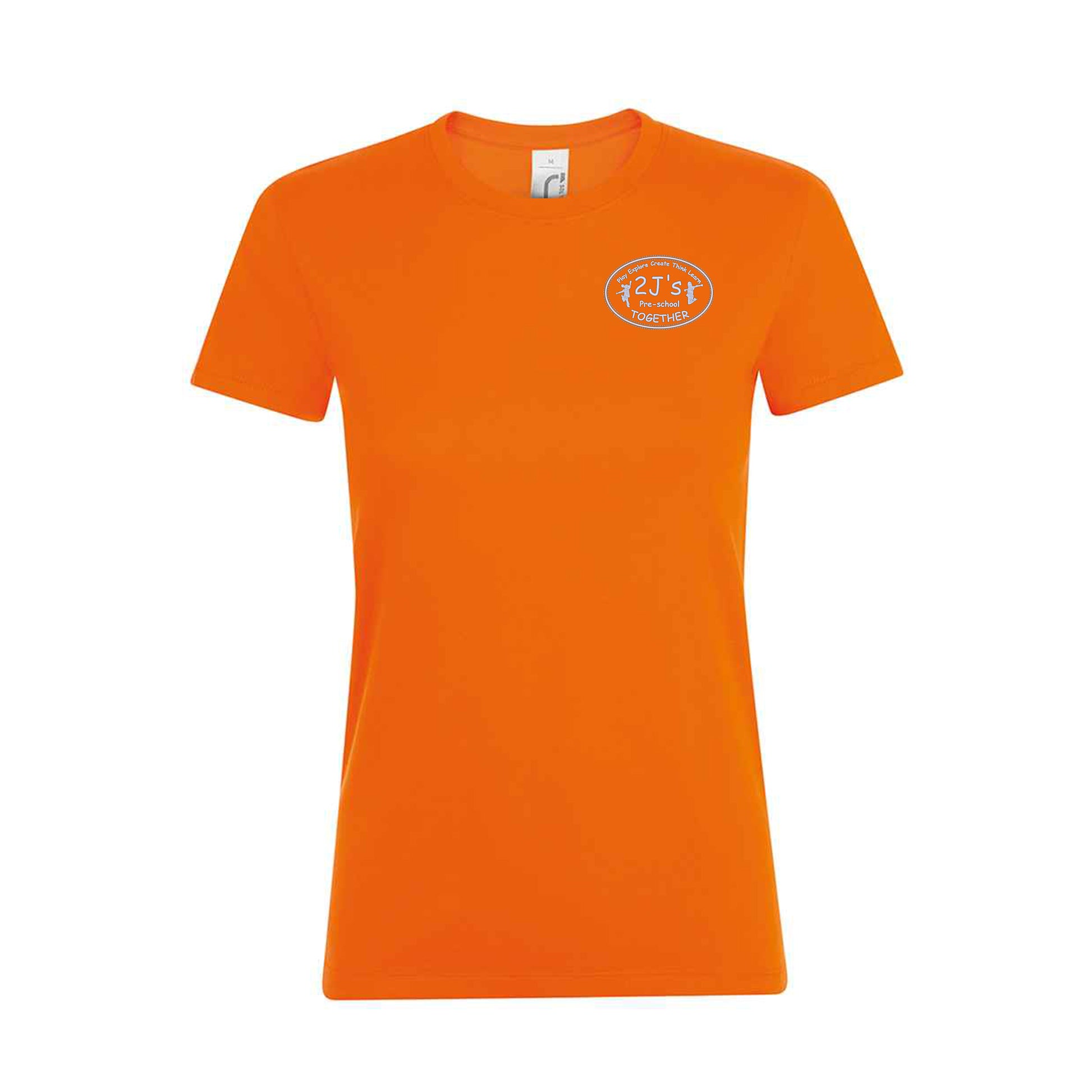bright orange top