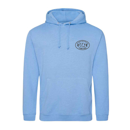 bright blue hoodie