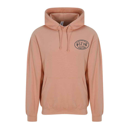 peach hoodie